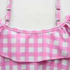 2023 Barbie Movie Margot Robbie Barbie Plaid Kids Swimsuit Outfits Cosplay Costume