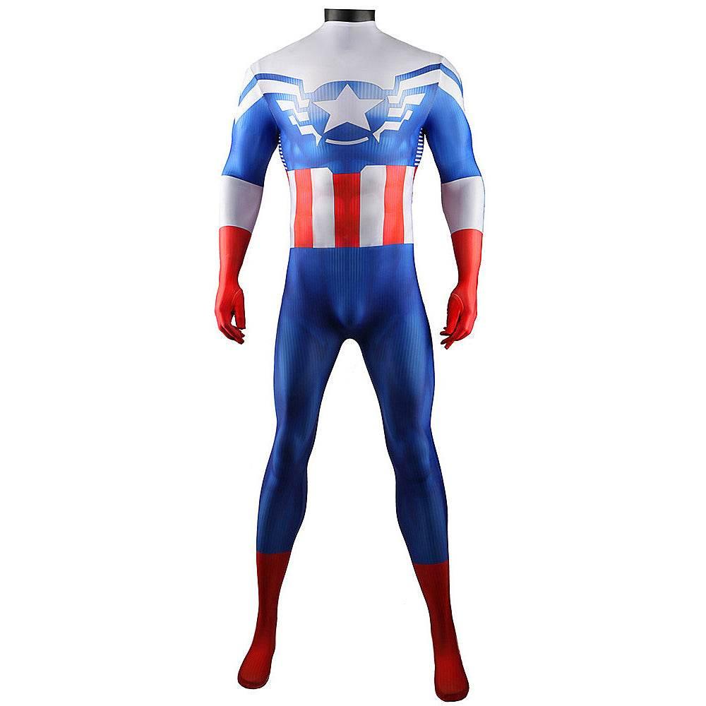 Captain America Winter Soldier Cosplay Costume Jumpsuit Zentai Party Carnival - Azufun