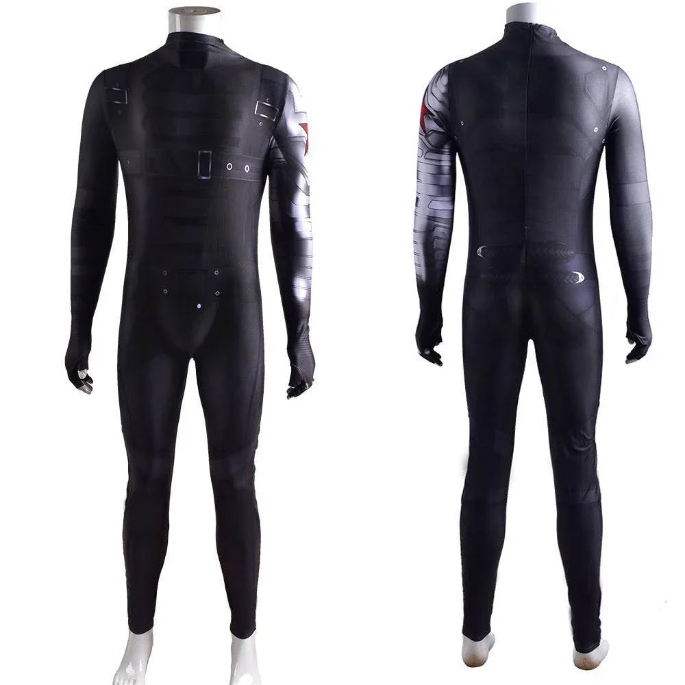 Bucky Barnes Winter Soldier Cosplay Costume Jumpsuit Zentai Party Carnival - Azufun