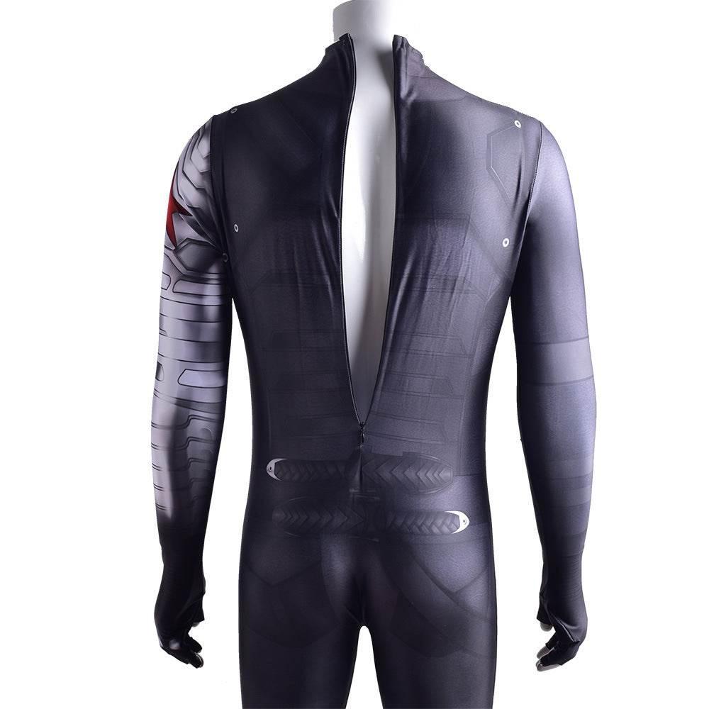 Bucky Barnes Winter Soldier Cosplay Costume Jumpsuit Zentai Party Carnival - Azufun