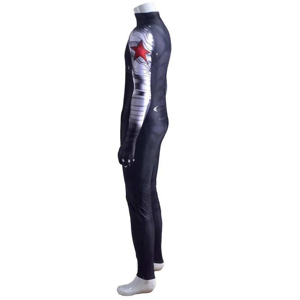 Bucky Barnes Winter Soldier Cosplay Costume Jumpsuit Zentai Party Carnival - Azufun