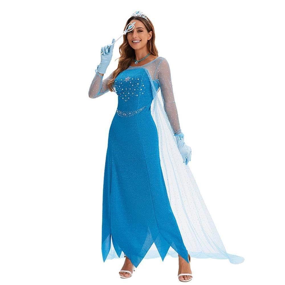 2024 New Elsa Frozen Queen Costume Carnival Cosplay Suit - Azufun