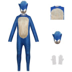 Sonic the Hedgehog Cosplay Costume Jumpsuit Kids Party Carnival - Azufun
