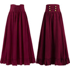 Medieval Women's Retro Style Waist Dance Skirt Dress - Azufun