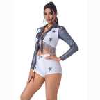 Dallas Cowboy Cheerleader Football Star Costume For Women Halloween - Azufun