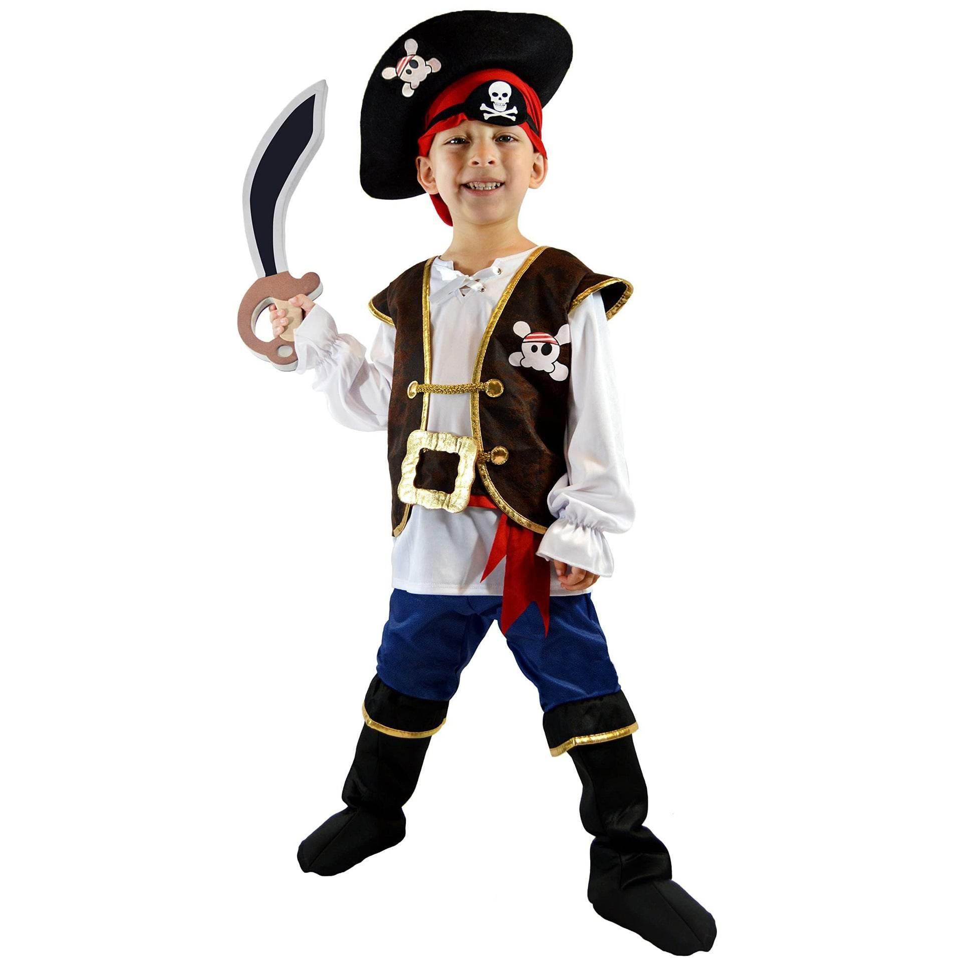Halloween Kids Boys Girls Pirate Costume Set for Toddler Themed Party - Azufun
