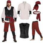 Halloween Caribbean Pirates Vest Adult Stage Costume - Azufun