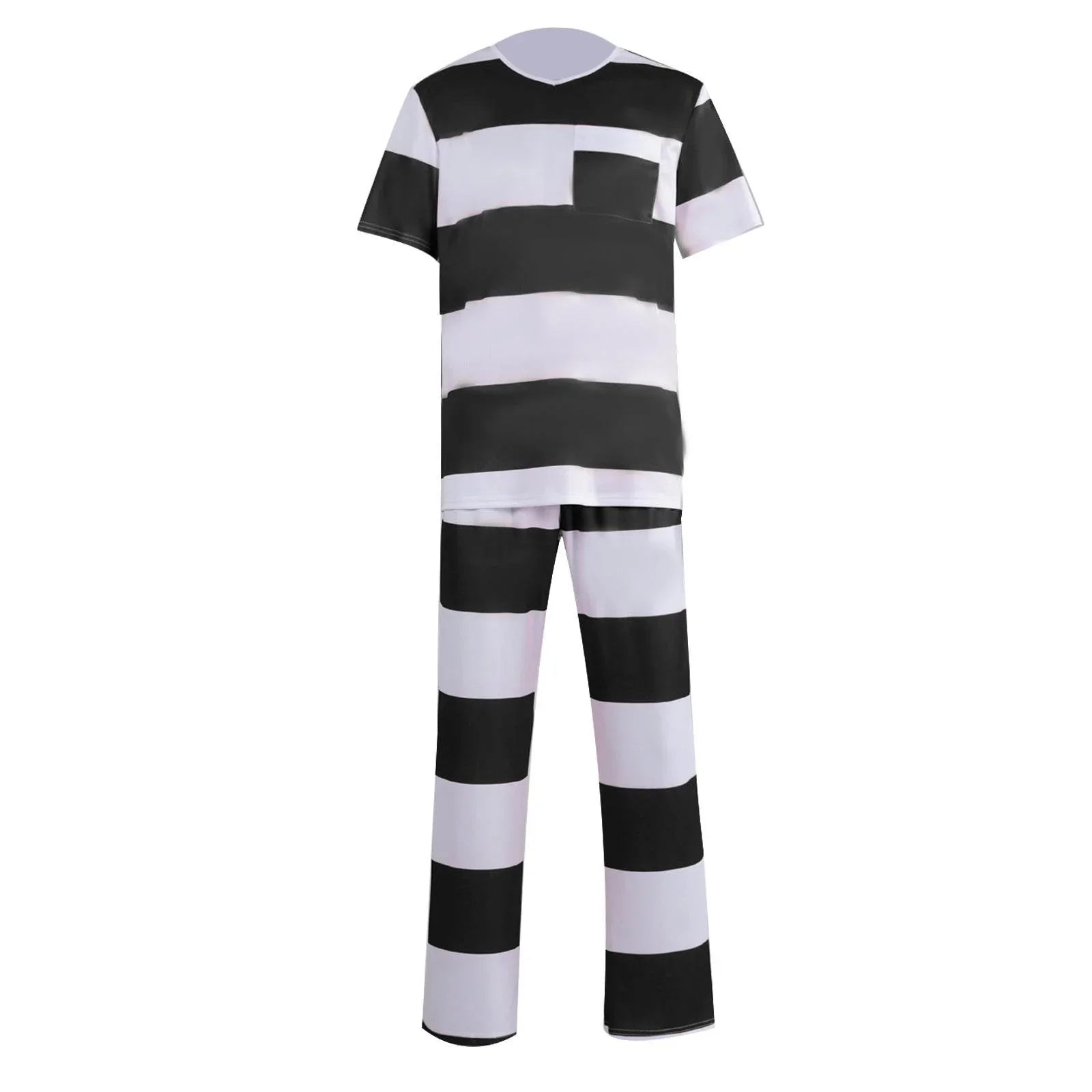 Halloween prison striped prisoner uniform role play adult costume - Azufun