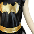 Black Bat man Costume Halloween For Kids Girl Full Set With Cape - Azufun