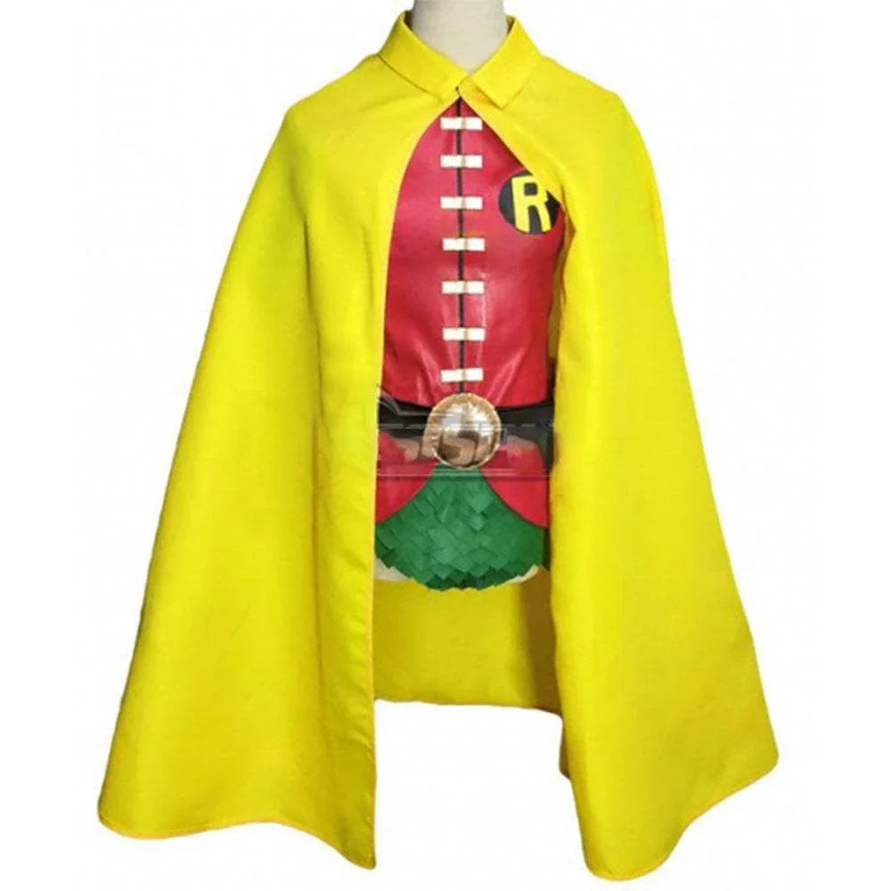 DC Teen Titans Robin Cosplay Anime Costume Halloween For Adult Full Set With Cape - Azufun