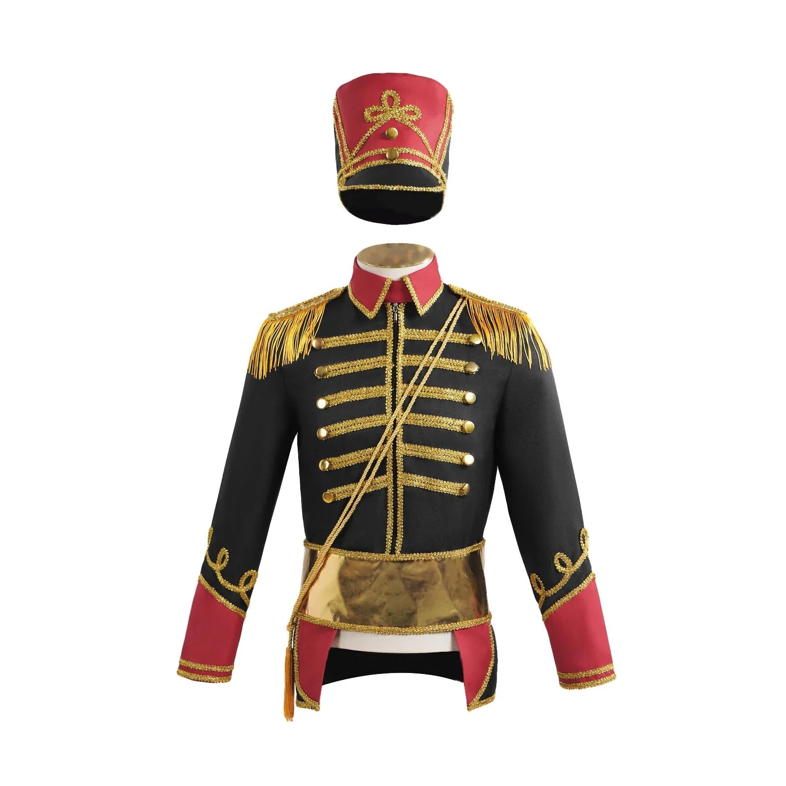 British Hussar Tunic Royal Prince Tailcoat Drummer Parade Costume Jacket Men Halloween - Azufun