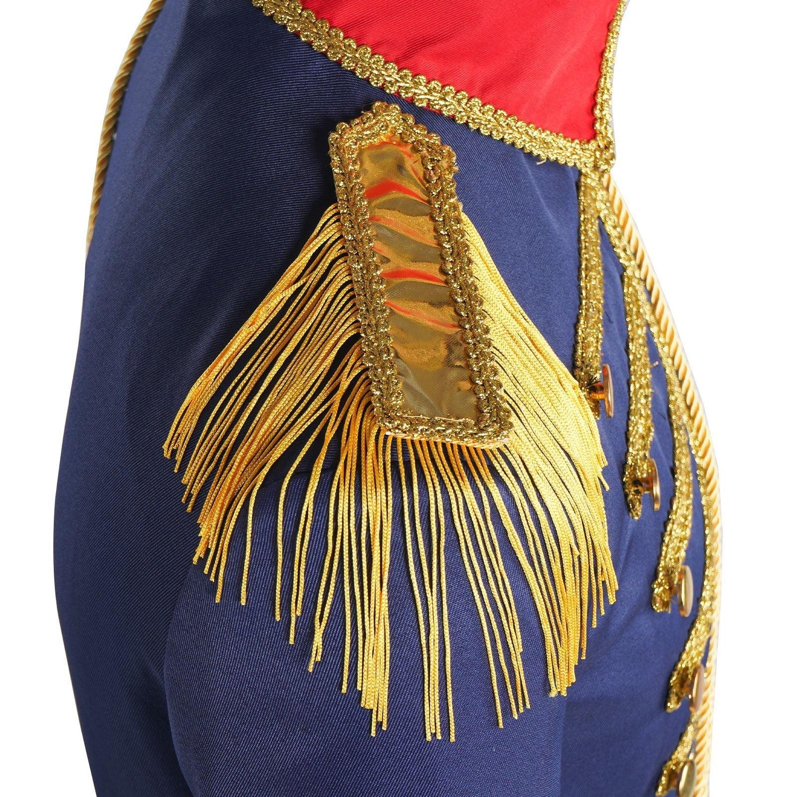 British Hussar Tunic Royal Prince Tailcoat Drummer Parade Costume Jacket Men Halloween - Azufun