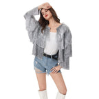 Fever Tassel Tinsel Festival Jacket Halloween Costume for women - Azufun