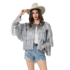 Fever Tassel Tinsel Festival Jacket Halloween Costume for women - Azufun