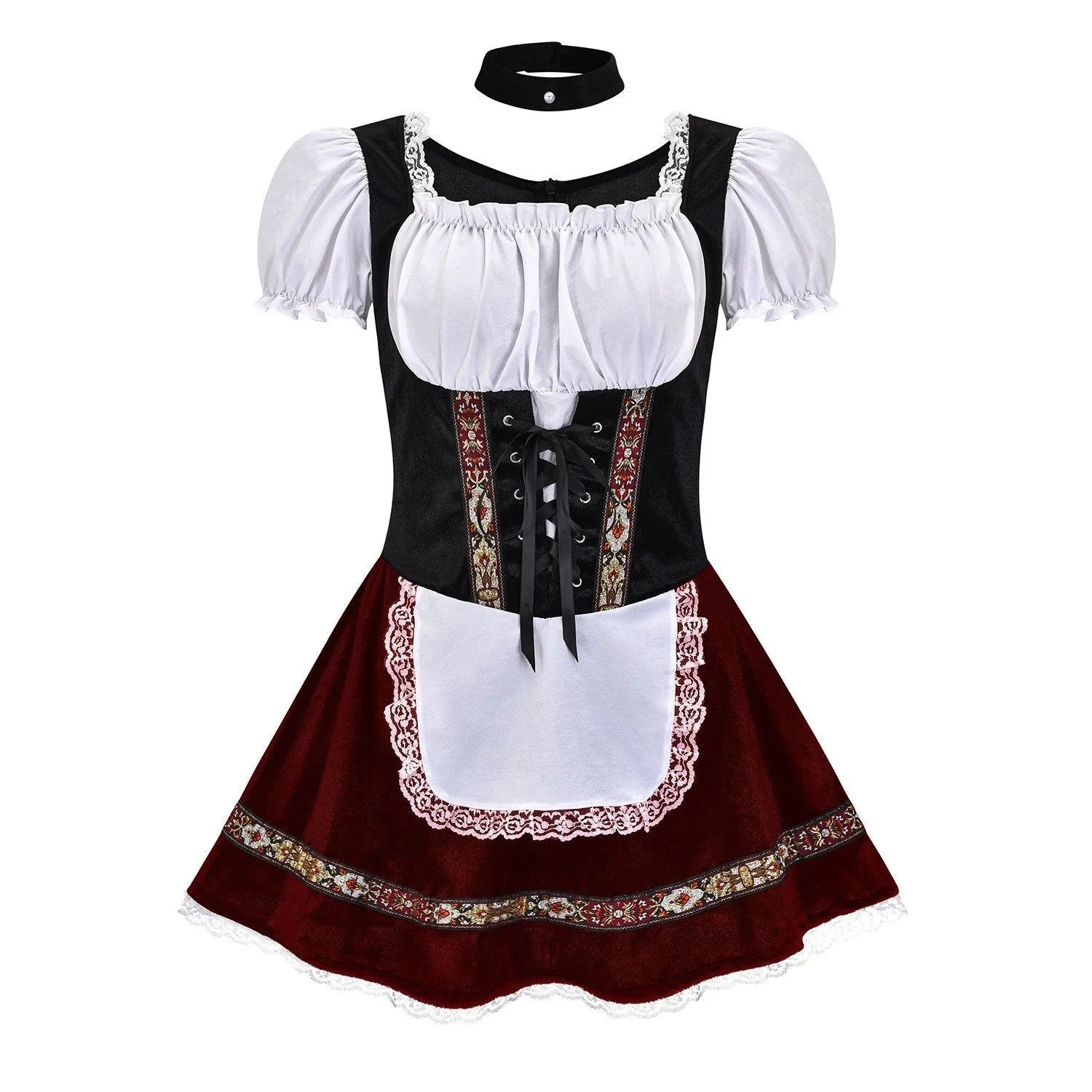 Oktoberfest Costume Women German Bavarian Beer Girl Dirndl Dress Carnival Halloween - Azufun