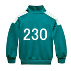 Adult Kids Players Tracksuit Game Costume Squid Cosplay Green Jacket Shirt - Azufun