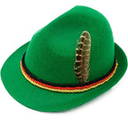 Munich beer German Alpine Panama Jazz Feather Hat Halloween - Azufun