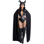 Bull Horn Maleficent Masquerade Costume Halloween Witch Women