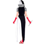 Cruella Dalmatian Dress Costume KuIra Stage Halloween