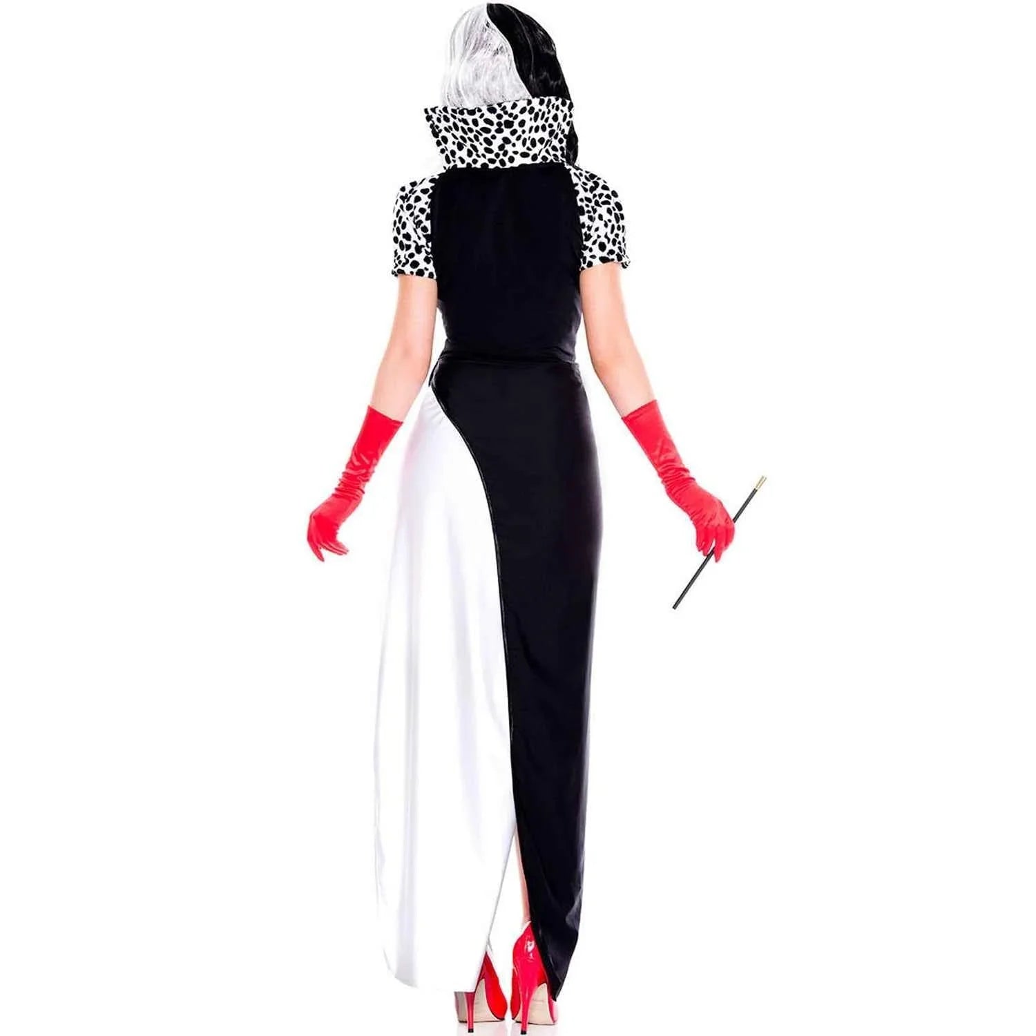 Cruella Dalmatian Dress Costume KuIra Stage Halloween