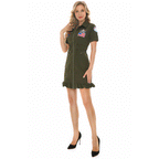 Top Gun Pilot Women's Maverick Flight Dress Costume - Azufun