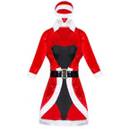 Women Christmas Costume Tuxedo Dress and Jumpsuit Costume Set