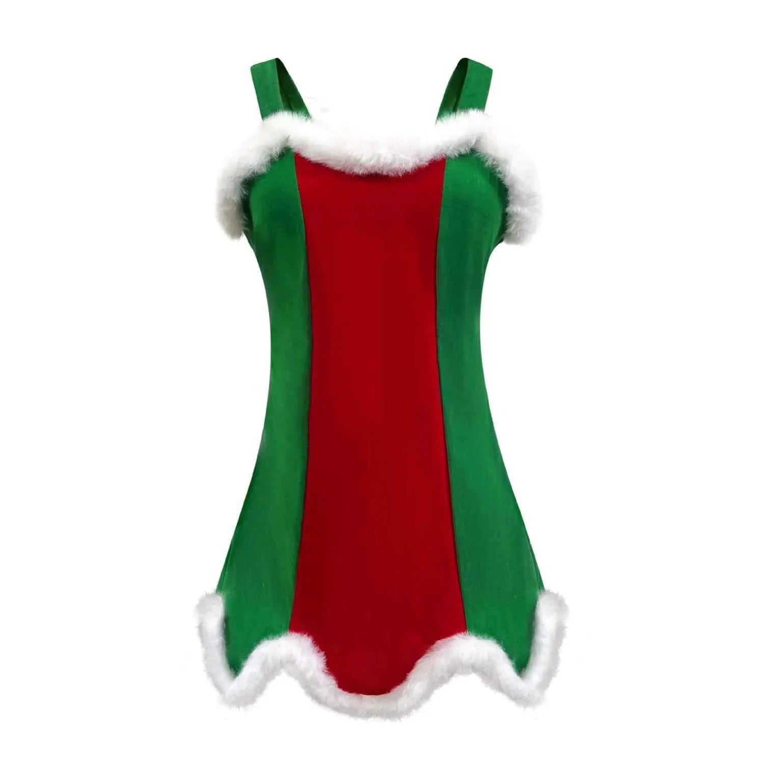 Santa Christmas Women Costume Green and Red ELF Christmas Costume