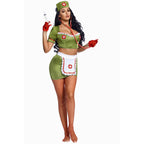 Green Backless Nurse Costume Role Play Cosplay For Women