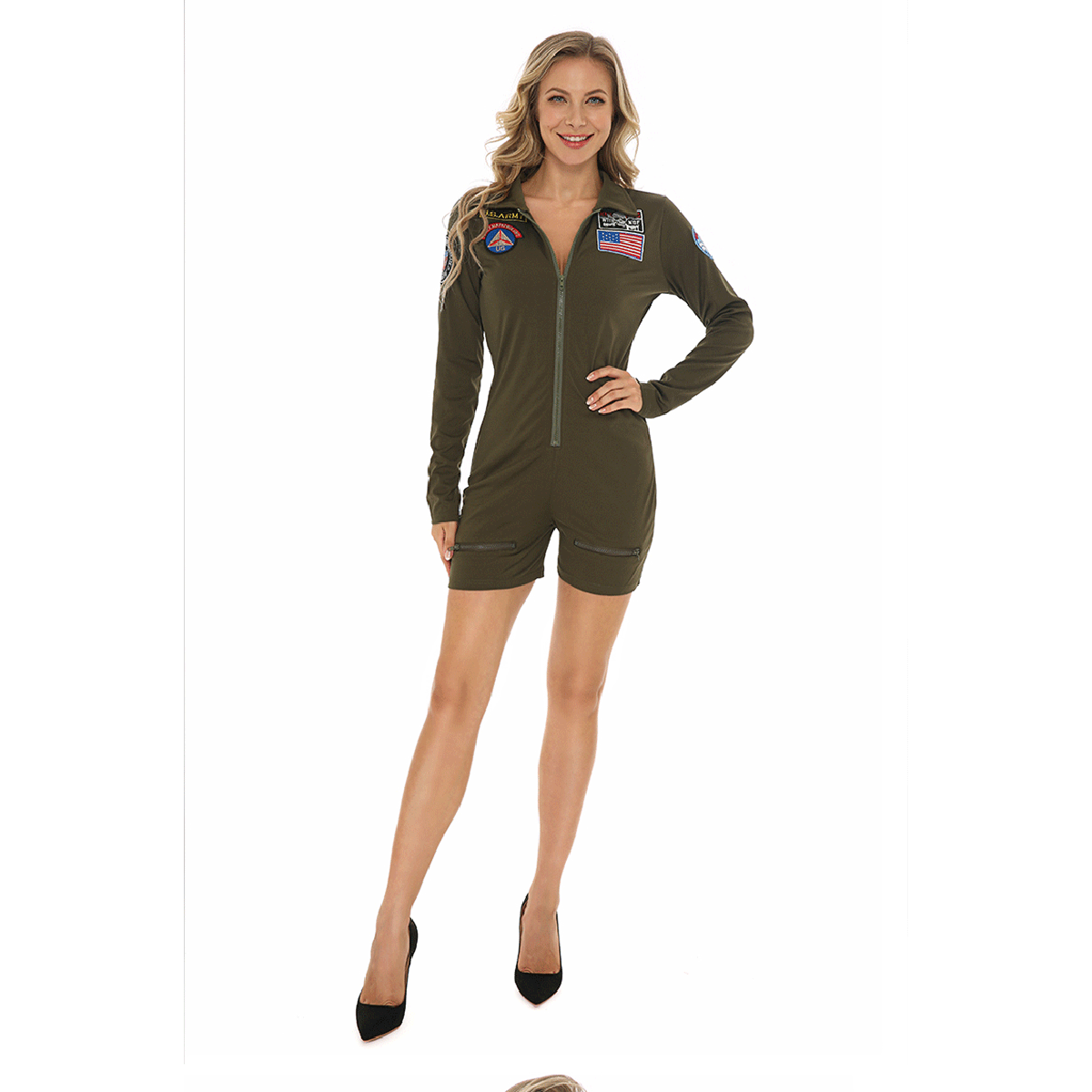 Pilot Character Costumes Jumpsuit For Women - Azufun