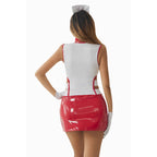Nurse Leather Dress Uniform Costume for Women