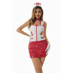 Nurse Leather Dress Uniform Costume for Women
