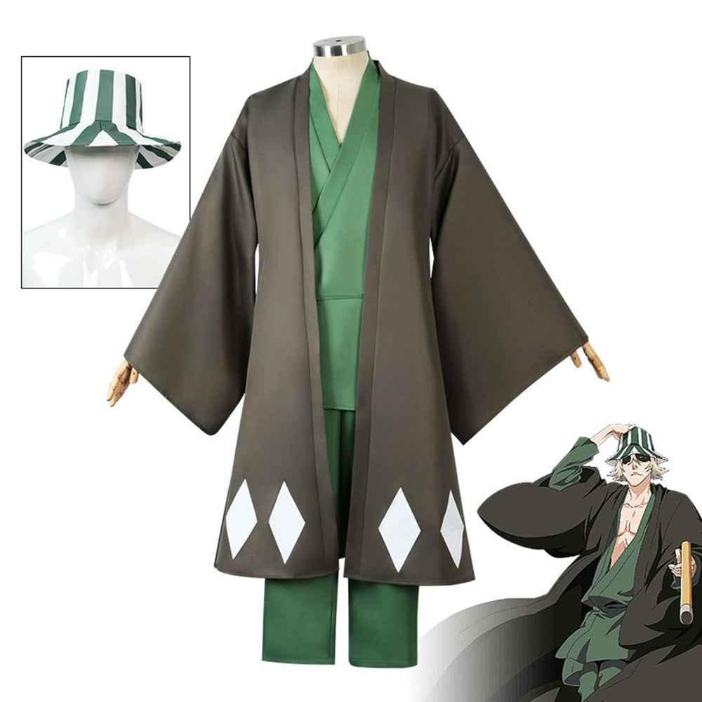 Bleach Urahara Kisuke Anime Cosplay Costume with hat Full Set