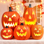 Light-Up Pumpkin Lantern Halloween Scene Decorations Fabric Items