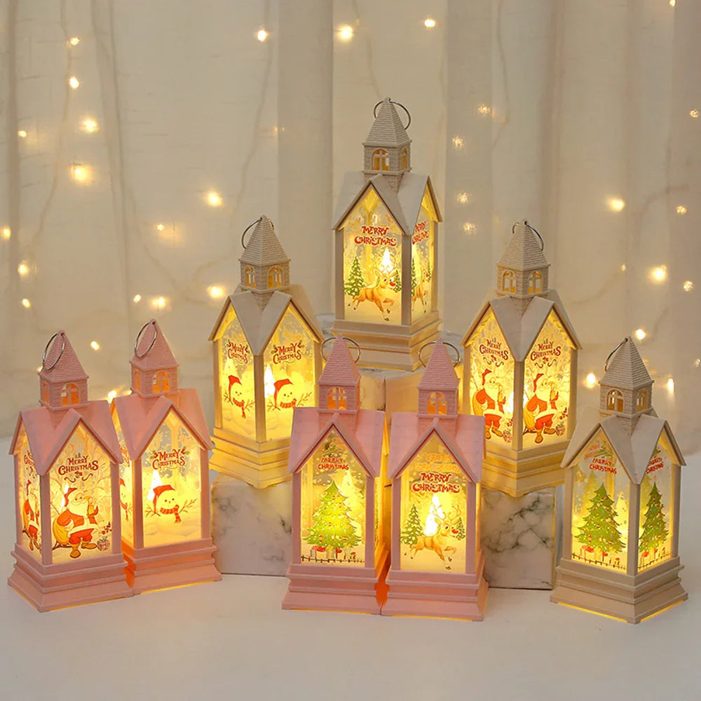 Electronic Candle Wind Lantern Castle Night Light Holiday Party Decorations