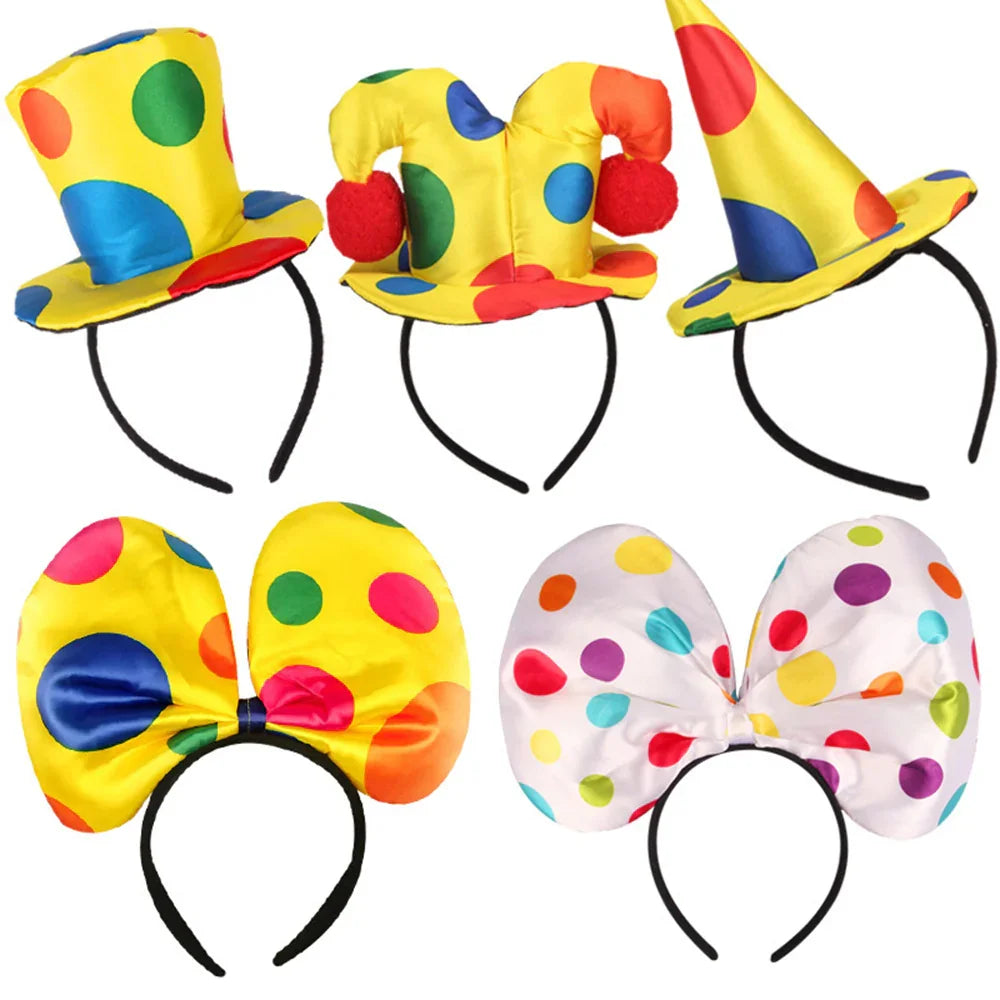 Clown Headband Cosplay Costume Headpiece Clown Costume Three-Piece Set
