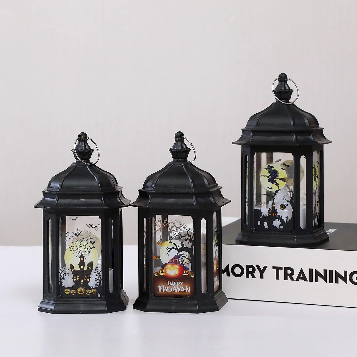 Portable Lantern Halloween Decorations LED Wind Lantern Ornaments