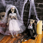 Halloween Skeleton Bride and Groom Ornaments for Party Decorations