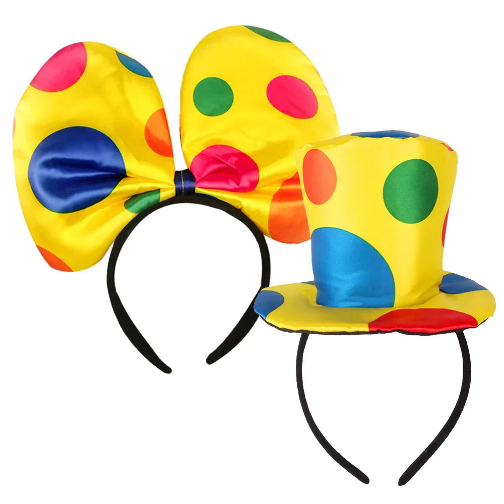 Clown Headband Cosplay Costume Headpiece Clown Costume Three-Piece Set