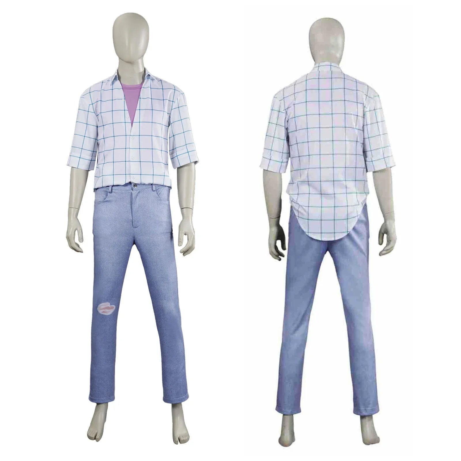 Kpop Demon Hunters Jinu Costume Plaid Shirt Halloween