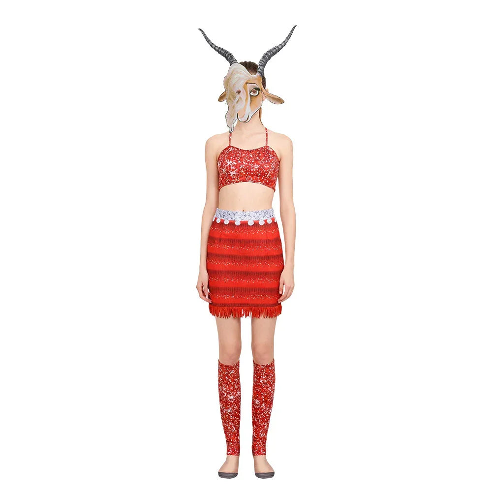 Gazelle Zootopia 2 Red Cosplay Costume Carnival Suit