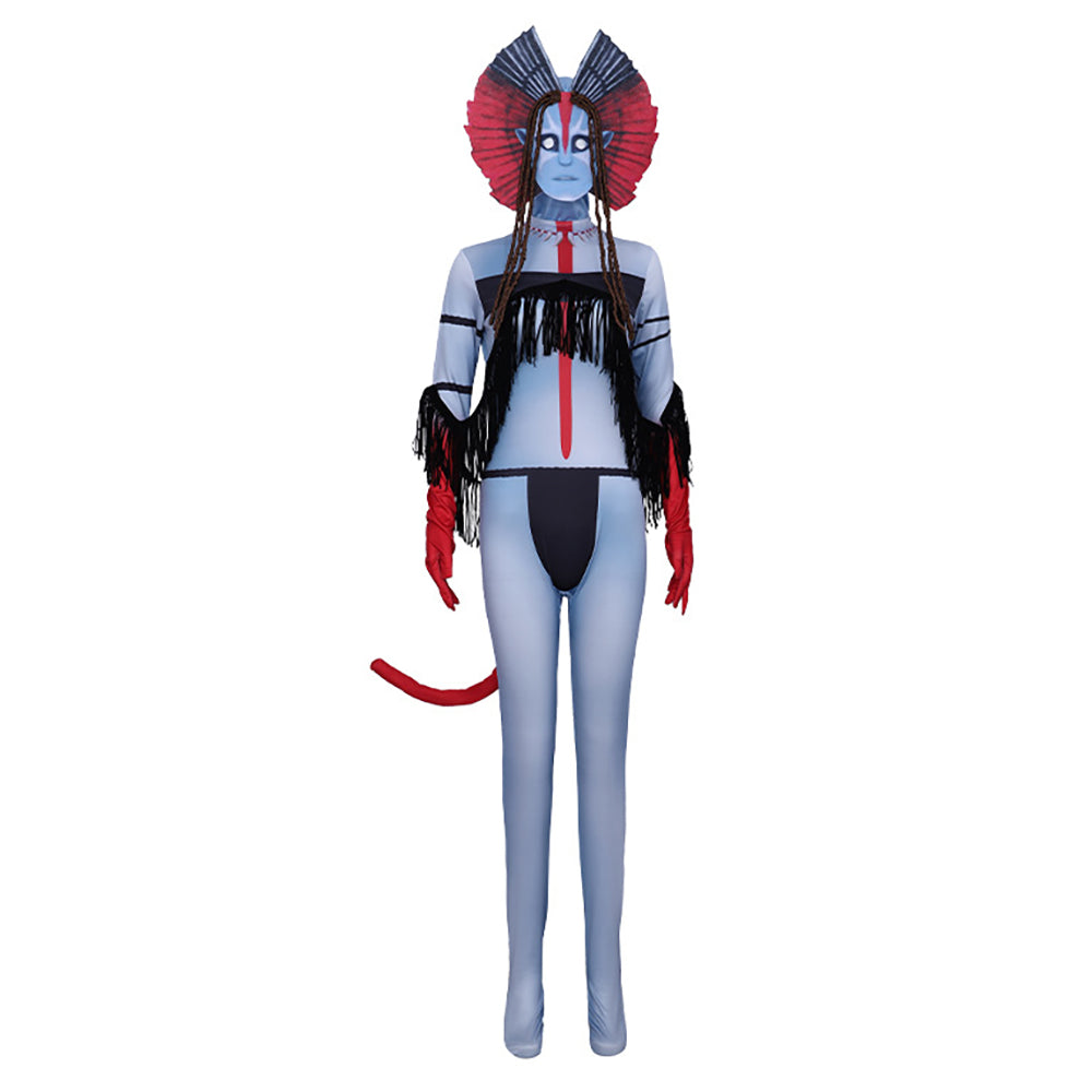 Avatar 3 Na'vi Ash People Cosplay Costume Fire Jumpsuit with Tail Women