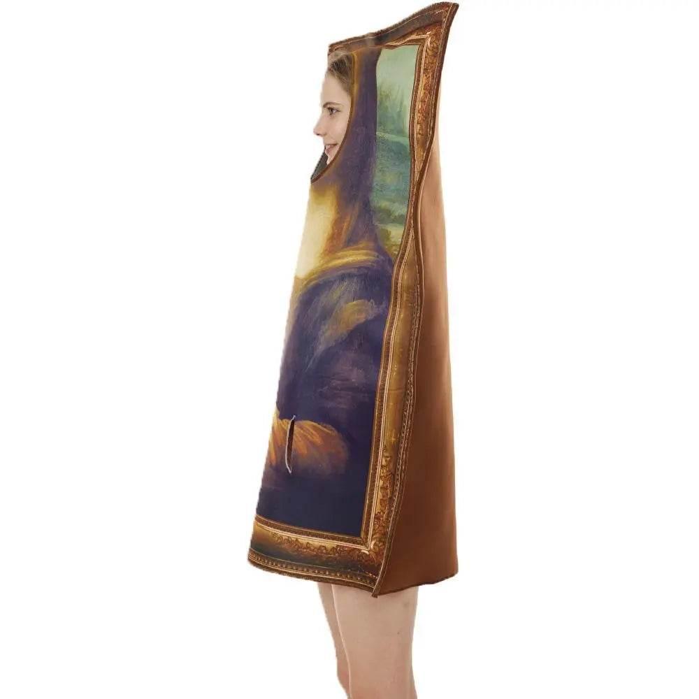 Spoof Murals Mona Lisa Artist Costume Funny Novelty Halloween - Azufun