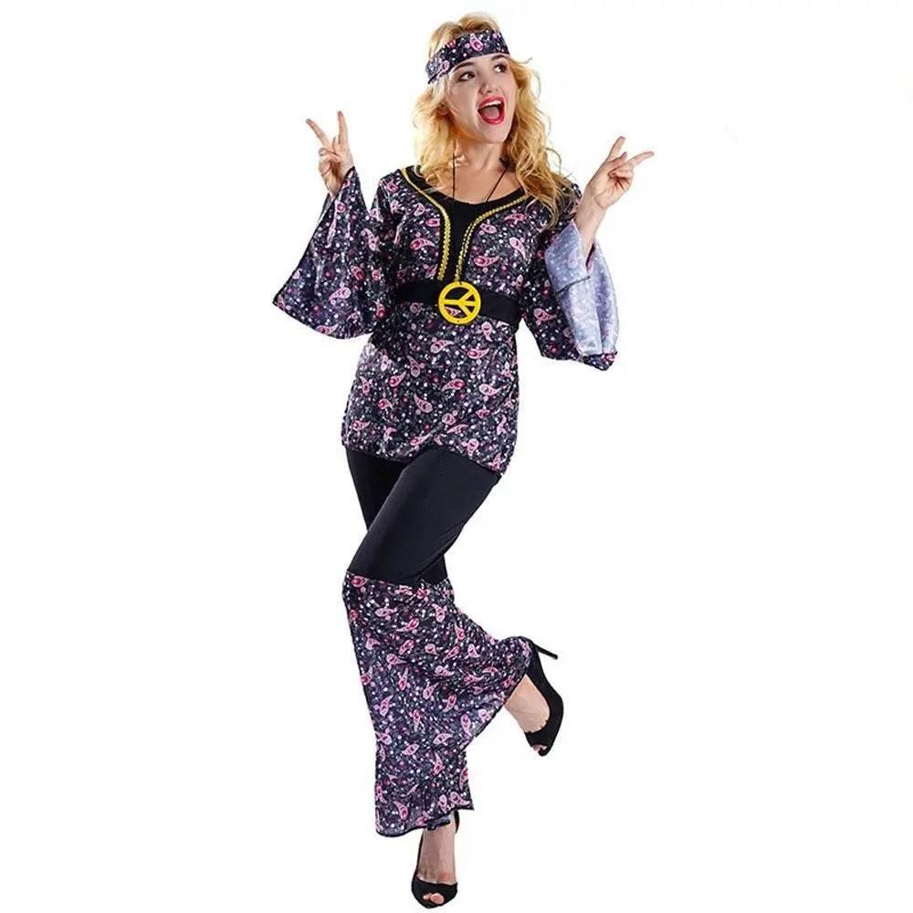 70s Costumes Hip Hop Rock Hippie Vintage Cosplay Halloween Outfit - Azufun