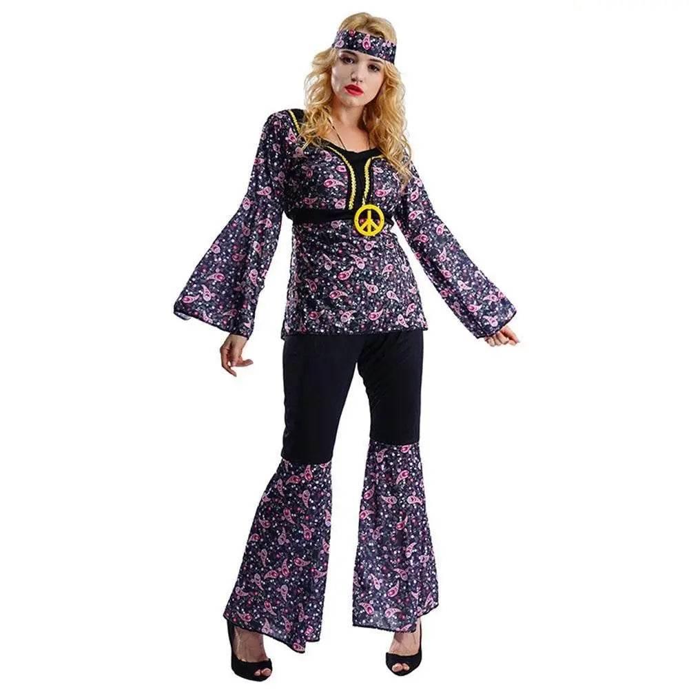 70s Costumes Hip Hop Rock Hippie Vintage Cosplay Halloween Outfit - Azufun