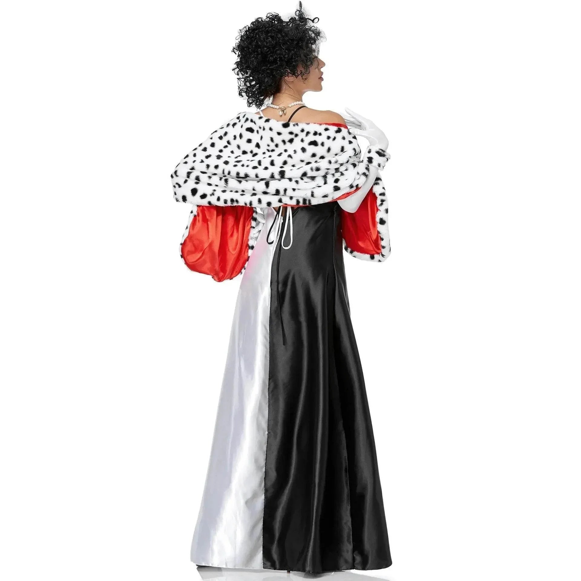 Adult Cruella Duster Costume Dress Uniform Halloween Women - Azufun