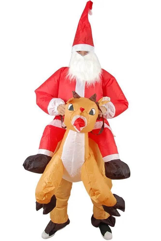 Adult Inflatable Halloween Santa Claus Cosplay Costume Suit - Azufun