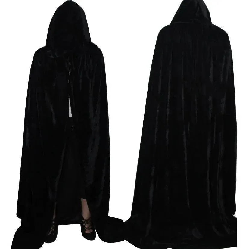 Adult Unisex Hooded Robe Long Cloak Cape Halloween Costume - Azufun