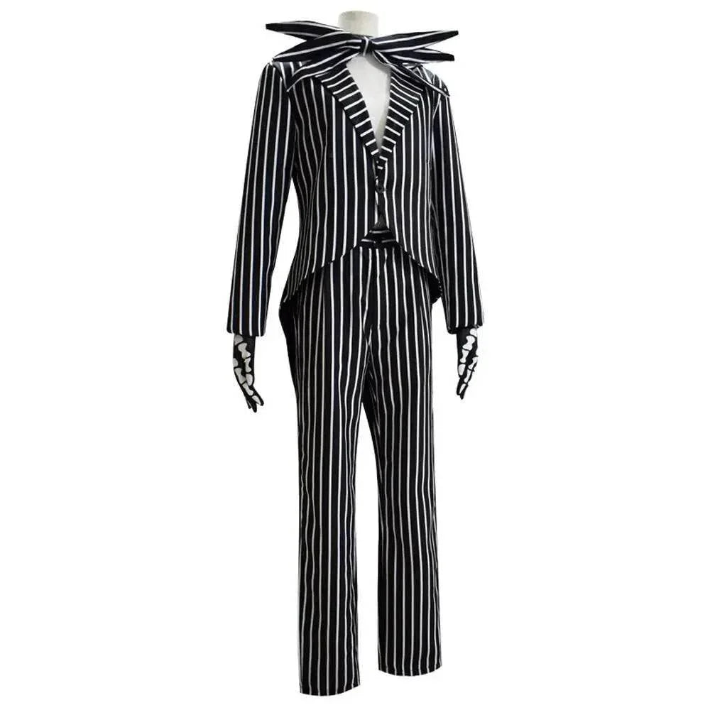 Adult kids Jack Skellington Sally Suit Costume The Nightmare Before Christmas for women men Boy Girl full Set - Azufun