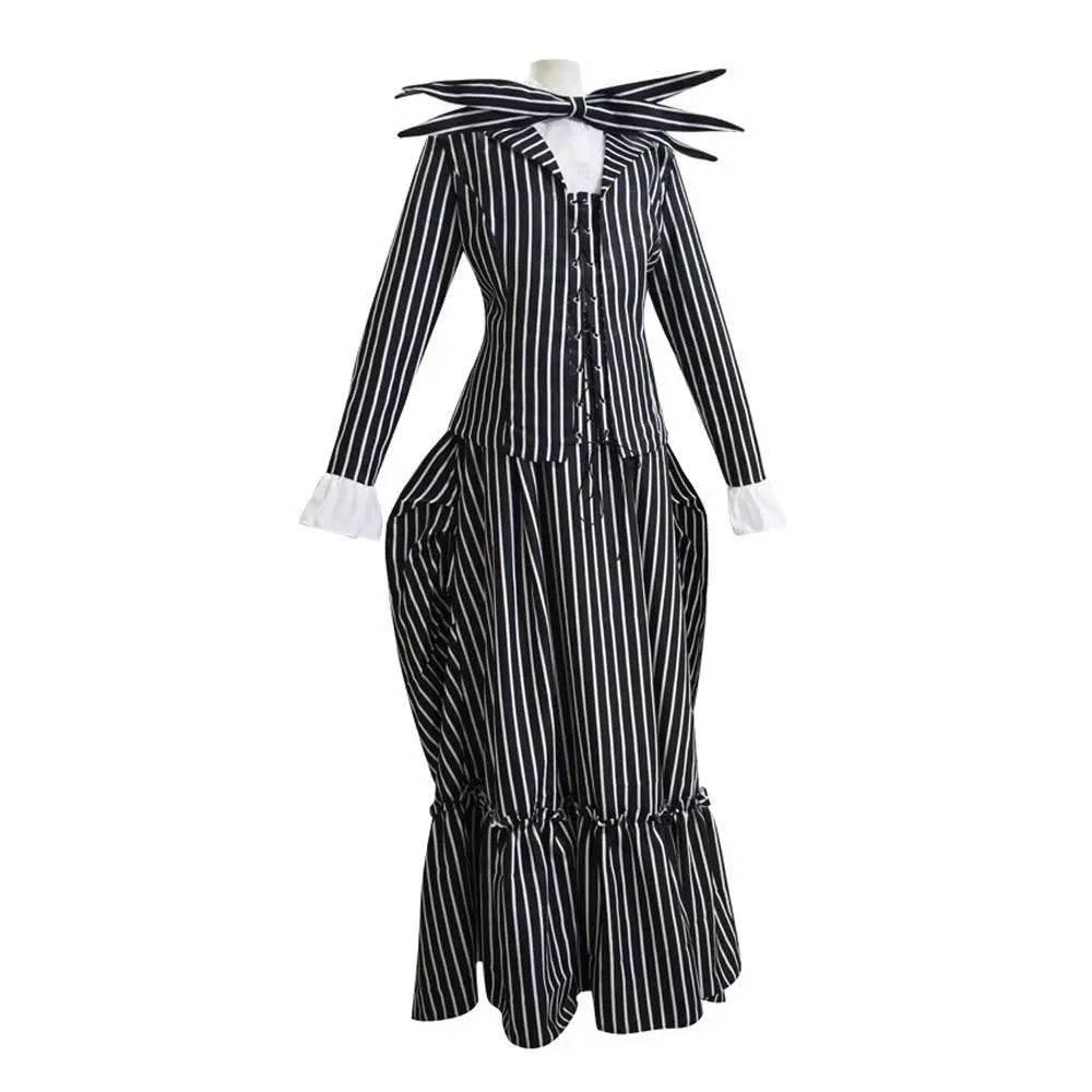 Adult kids Jack Skellington Sally Suit Costume The Nightmare Before Christmas for women men Boy Girl full Set - Azufun