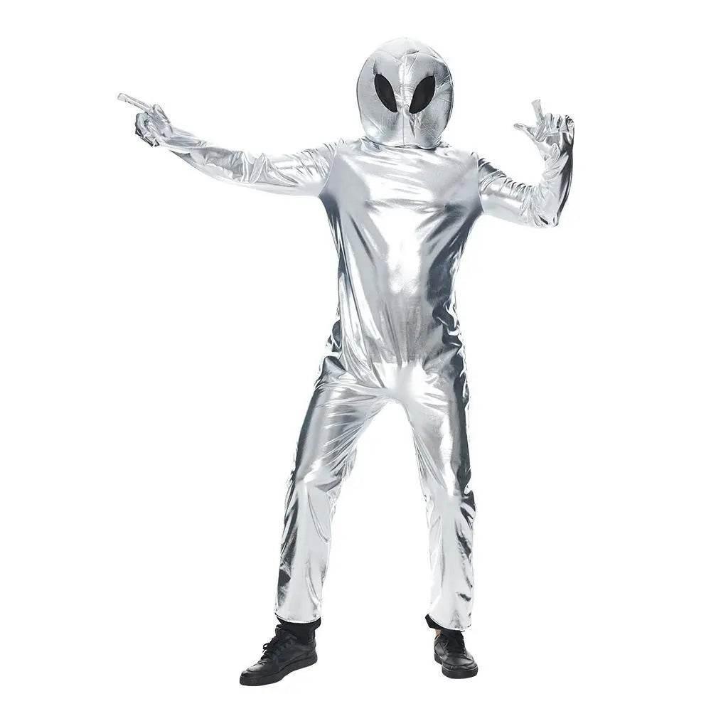 Alien Funny UFO Astronaut Cosplay Costume Outfits Halloween Carnival Suit - Azufun